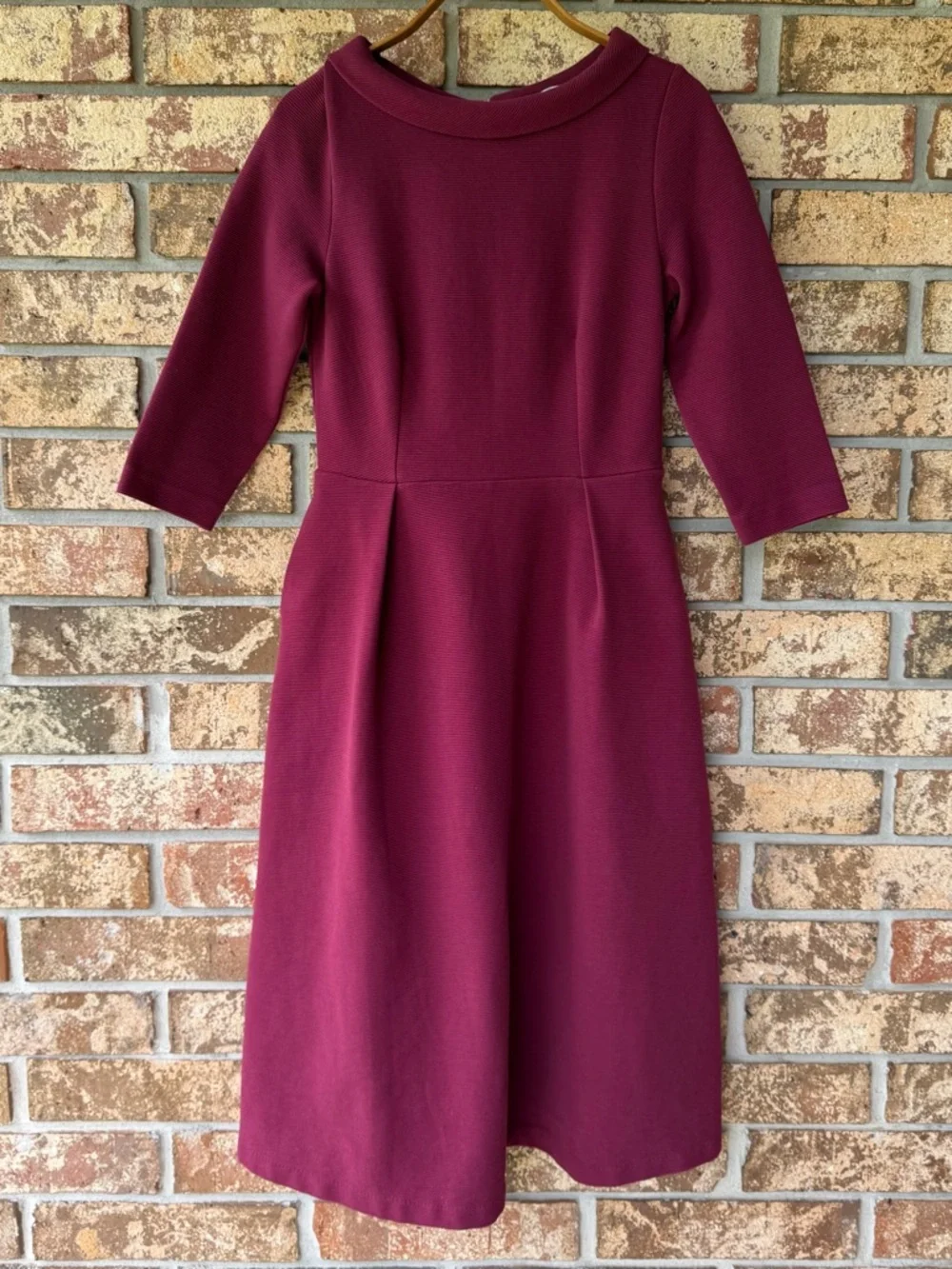 Boden Violet Ottoman Dress Women’s Size 6 Regular Ruby Color Pockets Beautiful! - Picture 2 of 11